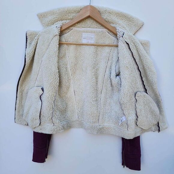 Sound & Matter Women's Purple Shearling Lined Moto Style Jacket Size Small - Picture 5 of 5
